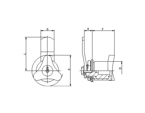 Sterngriff 3P 45 CH - Technische Zeichnung | Kuala Kunststofftechnik GmbH